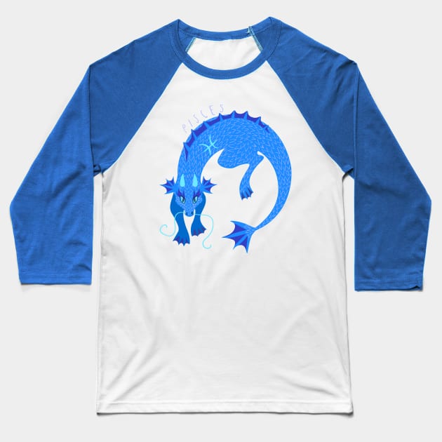 Pisces Dragon Baseball T-Shirt by LexaStrong